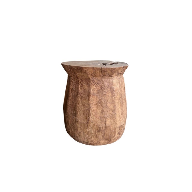 1970s Aged Javanese Teak Wood Side Table – Sculptural Organic Pedestal For Sale - Image 10 of 10