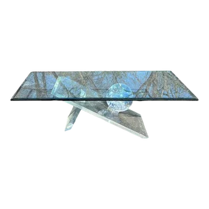 Lucite and Glass Coffee Table