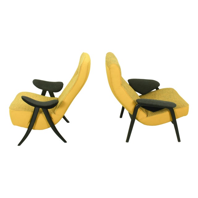 Vintage Model 107 & 137 Chairs in Kvadrat Hallingdal by Theo Ruth for Artifort, 1960s, Set of 2 For Sale