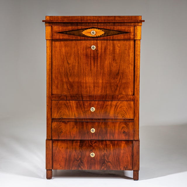 Wood Antique Biedermeier Secretaire, Austria, 1820 For Sale - Image 7 of 16