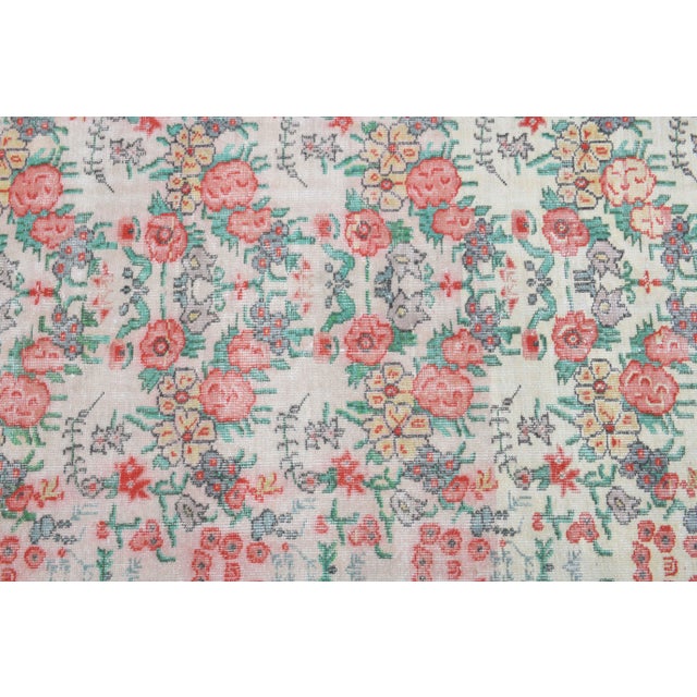 Beige Vintage Turkish Oushak Handmade Wool Cotton Beige Area Rug For Sale - Image 8 of 11