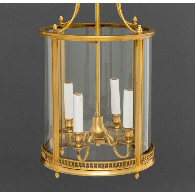 Regency Style Gilt Brass Hanging Lanterns, Pair For Sale In New York - Image 6 of 16