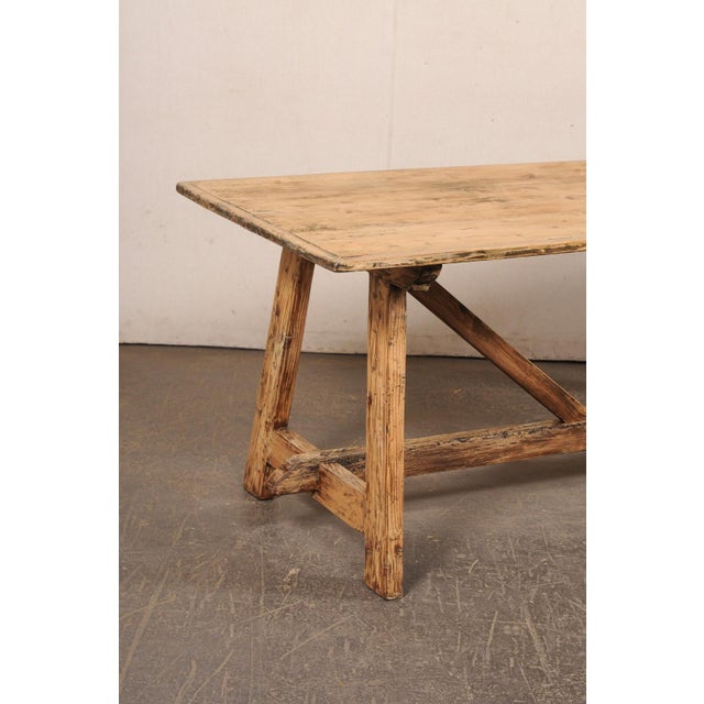 Italian Antique Sawhorse Leg Table, 7+ Ft For Sale - Image 9 of 12