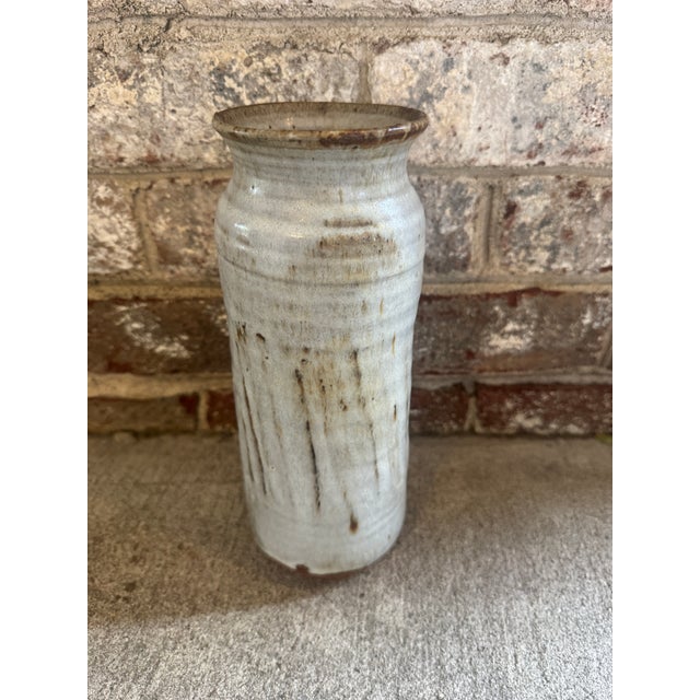 Ceramic Off White Ceramic Pottery Vase For Sale - Image 7 of 11