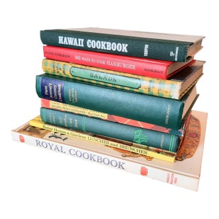 Vintage Cookbook Stack Library Kitchen Book For Sale