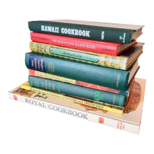 Vintage Cookbook Stack Library Kitchen Book