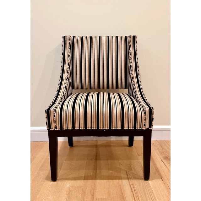 A sophisticated set of eight modern dining chairs manufactured by Designmaster Furniture. This is the manufacturer's...