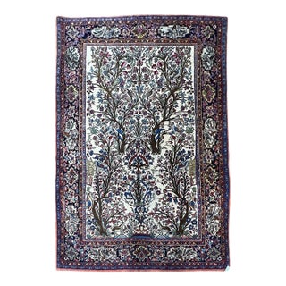 Vintage Persian Tree of Life Wool Rug 4’7” X 6’9” For Sale
