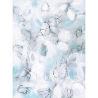 "Float No.10 - Soft Blue Suspension" - Neutral Contemporary Drawing on Paper For Sale