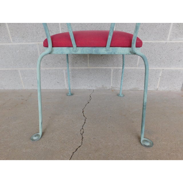 Vintage Woodard Style Wrought Iron Outdoor Dining Set For Sale - Image 15 of 18