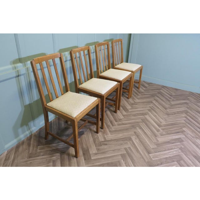 Arts and Crafts Oak Dining Chairs, 1900s, Set of 4 For Sale - Image 4 of 6