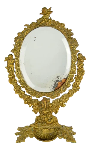 1940s Italian Brass Table Mirror