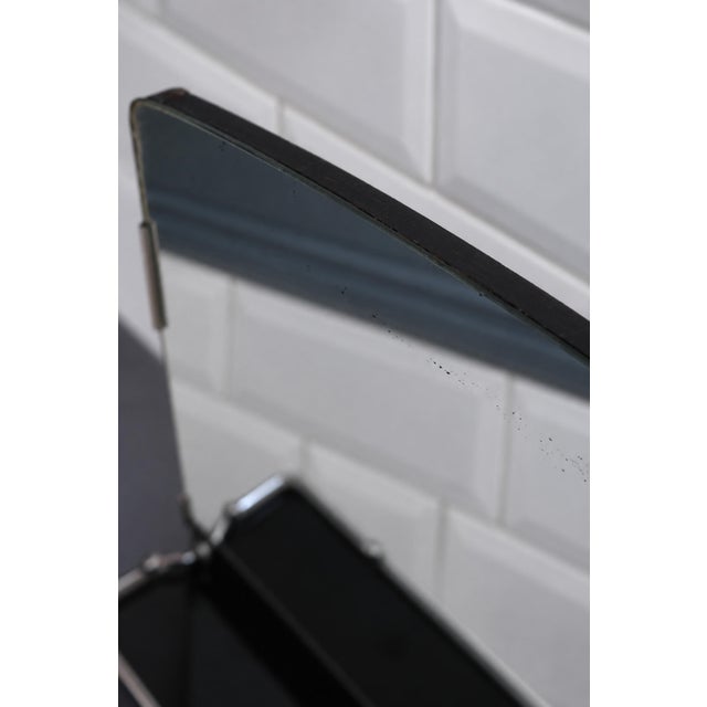1930s Art Deco Bathroom Mirror with Shelf and Chrome Gallery, France, 1930s For Sale - Image 5 of 12