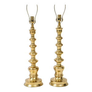 Pair of Tall Brass Lamps