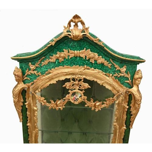 Louis XVI French Malachite Display Cabinets, Set of 2 For Sale - Image 12 of 13