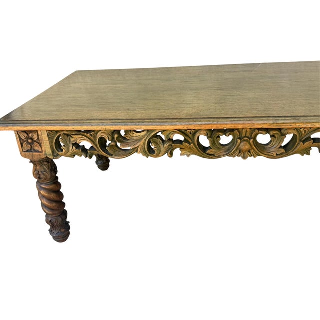 An Exquisite and Pristine Filipino Colonial Narra Wood Coffee Table, Circa 1920s This is an exceptionally rare find: a...