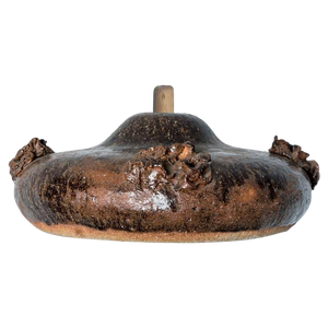 Black and Brown Ceramic Pendant Light, Denmark, 1970s