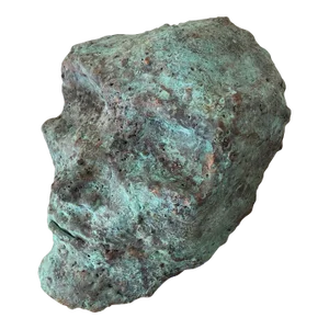 Early 21st Century Bronze Artist Made Brutalist Style Head Bust Sculpture