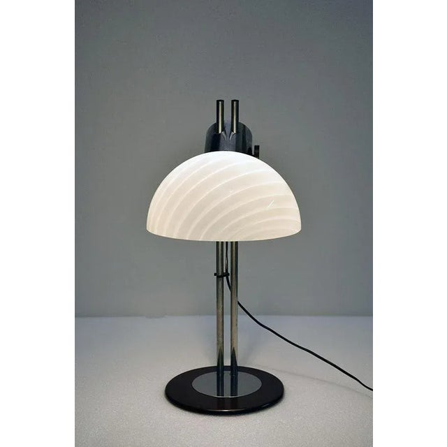 1970s Glass and Metal Table Lamp by Zonca, 1970s For Sale - Image 5 of 12