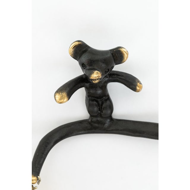 Black Bear Thermometer Holder for Wall Mounting from Walter Bosse, Vienna, 1950s For Sale - Image 8 of 9