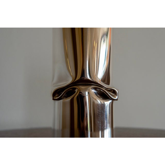 Christofle Christofle French Modern Sculptural Silver-Plated Vase For Sale - Image 4 of 8