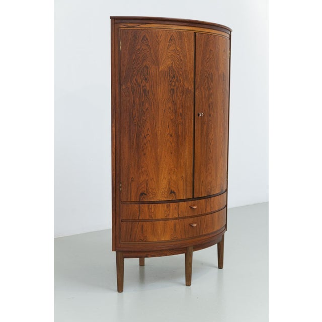 Mid-Century Modern Mid-Century Modern Danish Bow Front Corner Cabinet, 1950s For Sale - Image 3 of 18