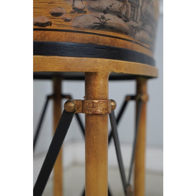 Chinoiserie Decorated Painted Toleware Planter For Sale - Image 10 of 12