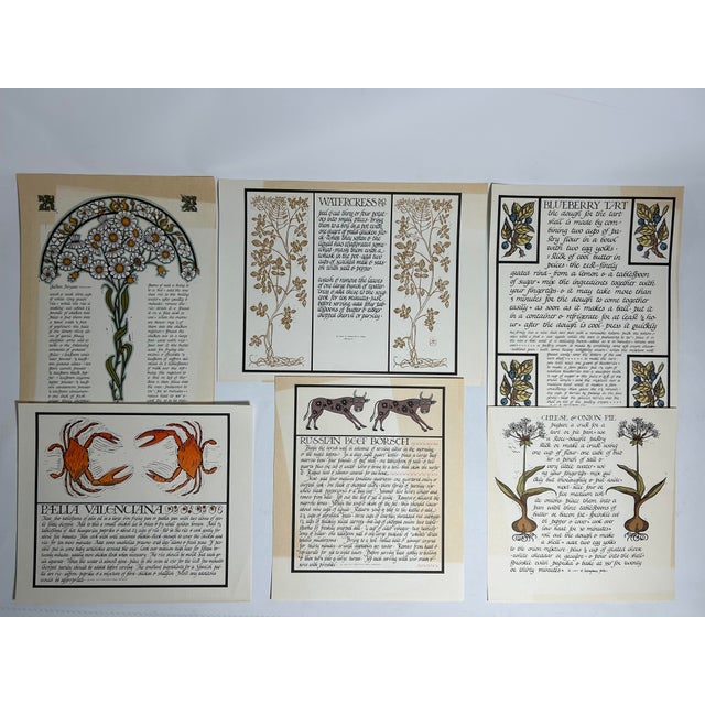 1960s 1960s Illustrated Softcover Portfolio, Alice L. Waters's Thirty Recipes Suitable for Framing - 1 Piece For Sale - Image 5 of 9