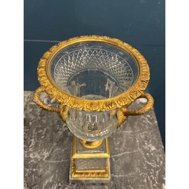Early 20th Century French Baccarat Manner Crystal and Gilt Bronzes Vases For Sale - Image 5 of 5