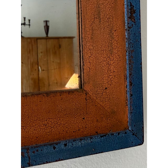 Folk Art Painted Wall Mirror For Sale - Image 4 of 9