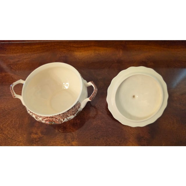 English Vintage Johnson Brothers His Majesty Sugar Bowl and Lid England 2-Pieces For Sale - Image 3 of 11