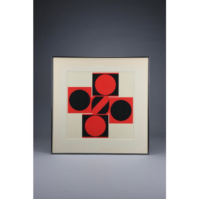 Kumi Sugaī, Variation J Op Art, 1978, Silkscreen, Framed For Sale - Image 10 of 10