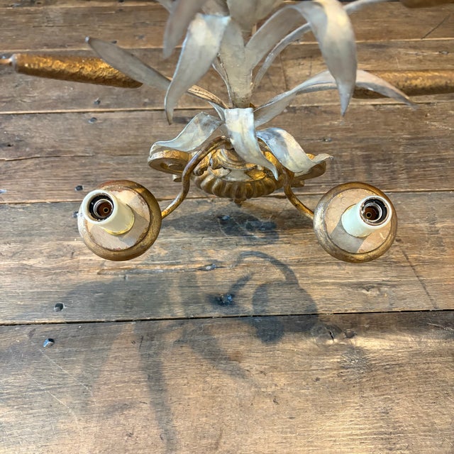 Antique French Gilded Wheat Sheaf Wall Sconces -a Pair For Sale - Image 9 of 10