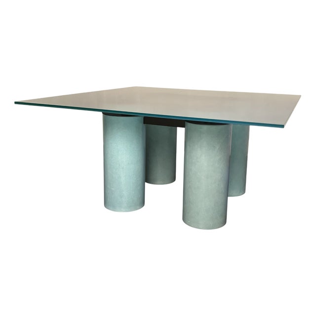 Turquoise Serenissimo Dining Table by Lella Vignelli, Massimo Vignelli and David Law for Acerbis, 1980s For Sale
