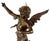 Patinated bronze angel sculpture, style of the 20th century. This bronze statue represents a winged angel standing on a...