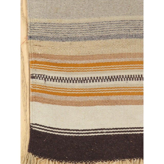 Vintage Mexican Handwoven Rug Blanket C 1940 Diamond Motif Wool Textile, 2'x3'6" For Sale - Image 9 of 17