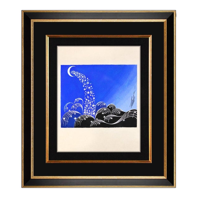 1945 Le Nocturne Dior Gouache Erté For Sale