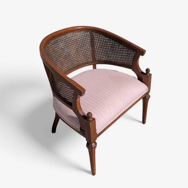 Regency Revival Cane Barrel-Back Armchair, 1970s For Sale - Image 14 of 18