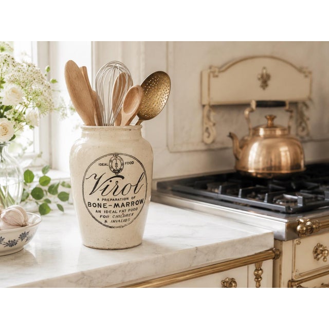 Farmhouse Large Antique Advertising Apothecary Crock For Sale - Image 3 of 5
