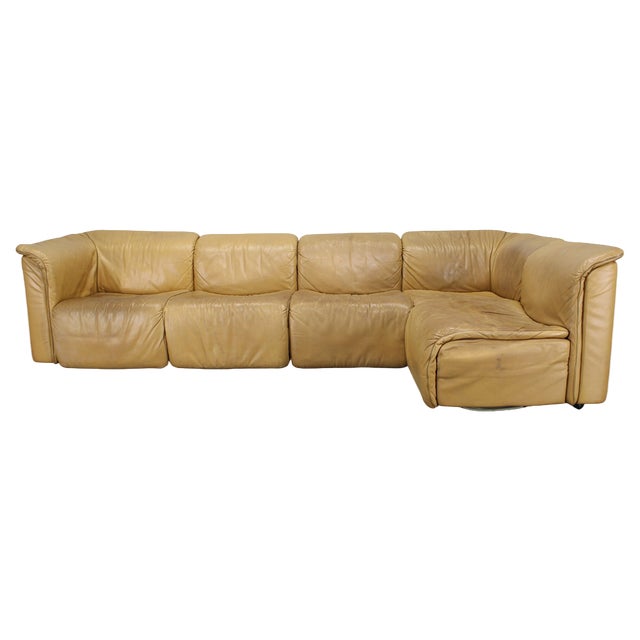 Vintage Austrian Leather Modular Sofa from Wittmann Hochbaret, 1970s, Set of 5 For Sale