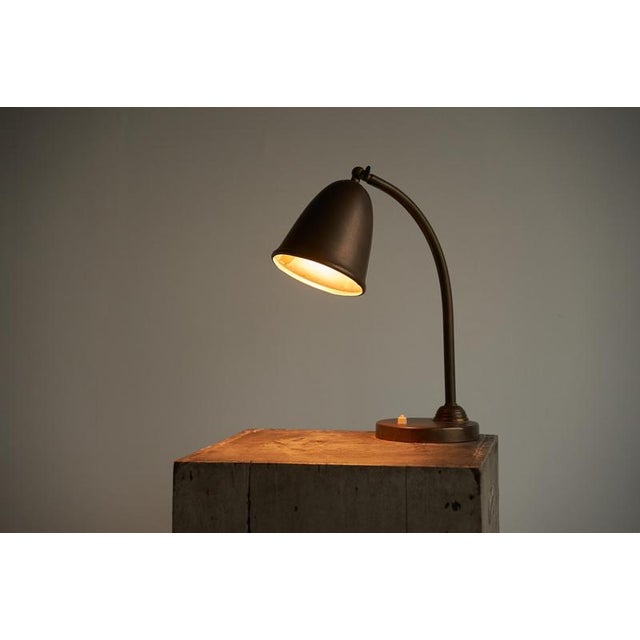 Bell Shaped Table Lamp in Patinated Brass The Netherlands 1930s This is a very elegant yet understated 1930s table lamp by...