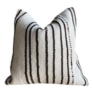 Vintage Rug Pillow Cover With Stripes For Sale