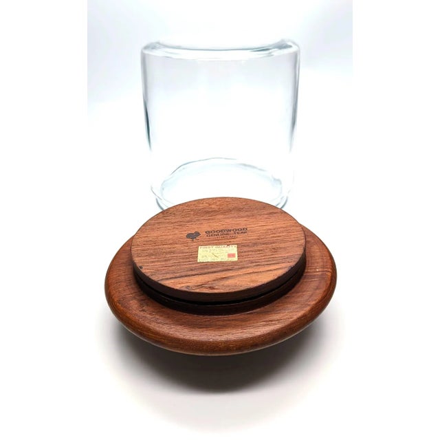 Dansk Designs 1970s Goodwood Glass Cookie Jar Canister With Teak Wood Lid For Sale - Image 4 of 12