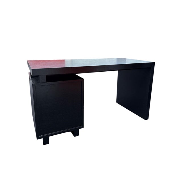 If you are looking for a clean modern sleek desk look no further! This black ebonized modern desk has a file drawer and...