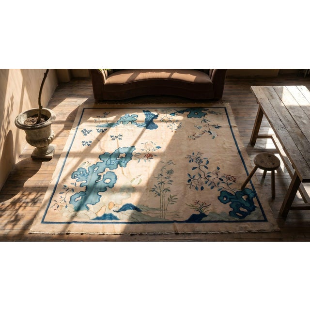 Textile Early 20th Century Chinese Peking Scenic Carpet ( 9'6" x 13' - 290 x 395 ) For Sale - Image 7 of 8