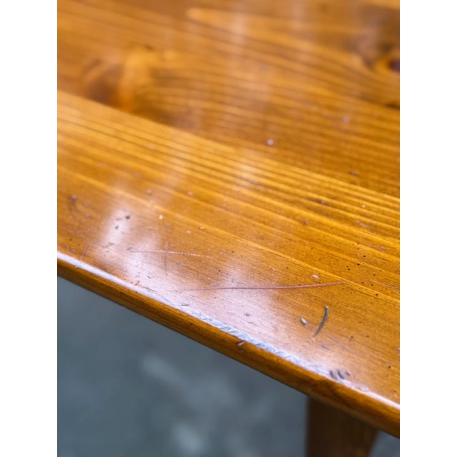 Wood Ethan Allen Country Craftsman Pine Console Table For Sale - Image 7 of 12