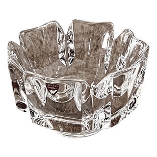 Corona Bowl in Crystal by Lars Hellsten for Orrefors, Sweden, 1970s For Sale