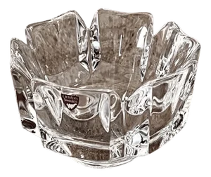 Corona Bowl in Crystal by Lars Hellsten for Orrefors, Sweden, 1970s