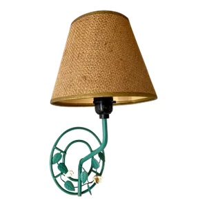 Late 20th Century Simple Floral Tole Wall Sconce Lamp