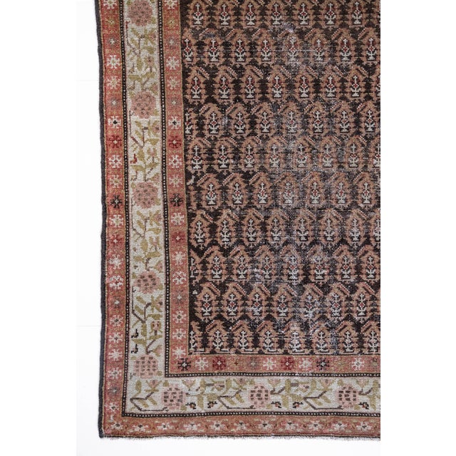Abstract 1930s Hand Knotted Runner Rug For Sale - Image 3 of 11